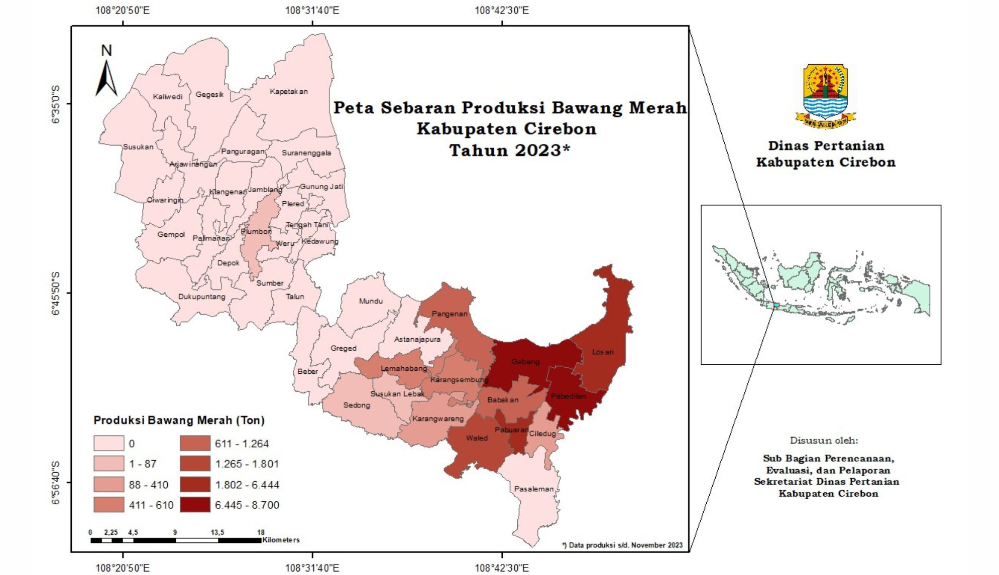 Peta Sebaran Produksi Bawang Merah