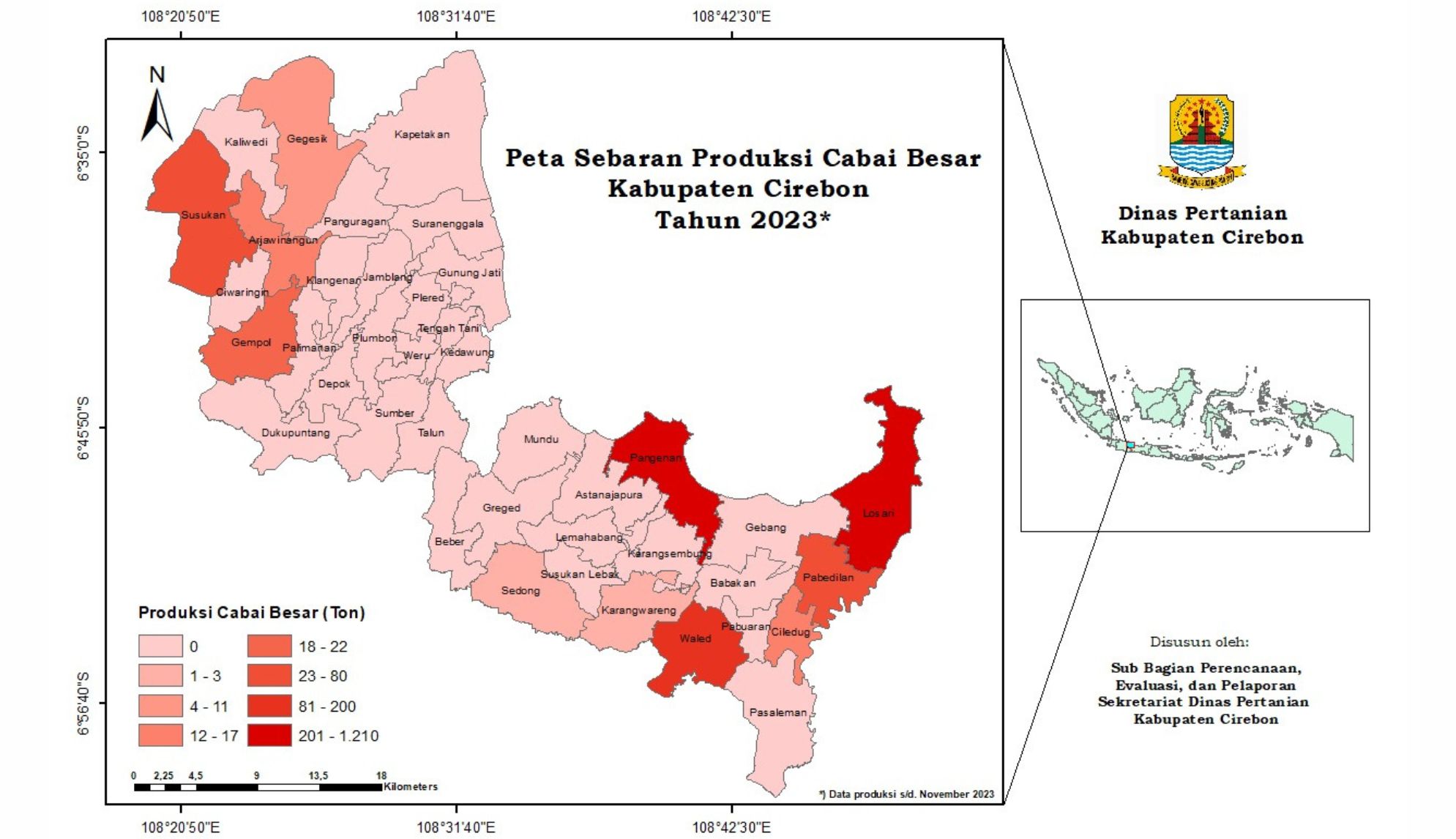 Peta Sebaran Produksi Cabai Besar