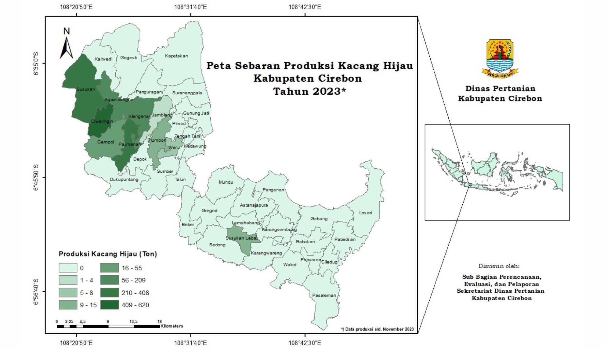 Peta Sebaran Produksi Kacang Hijau