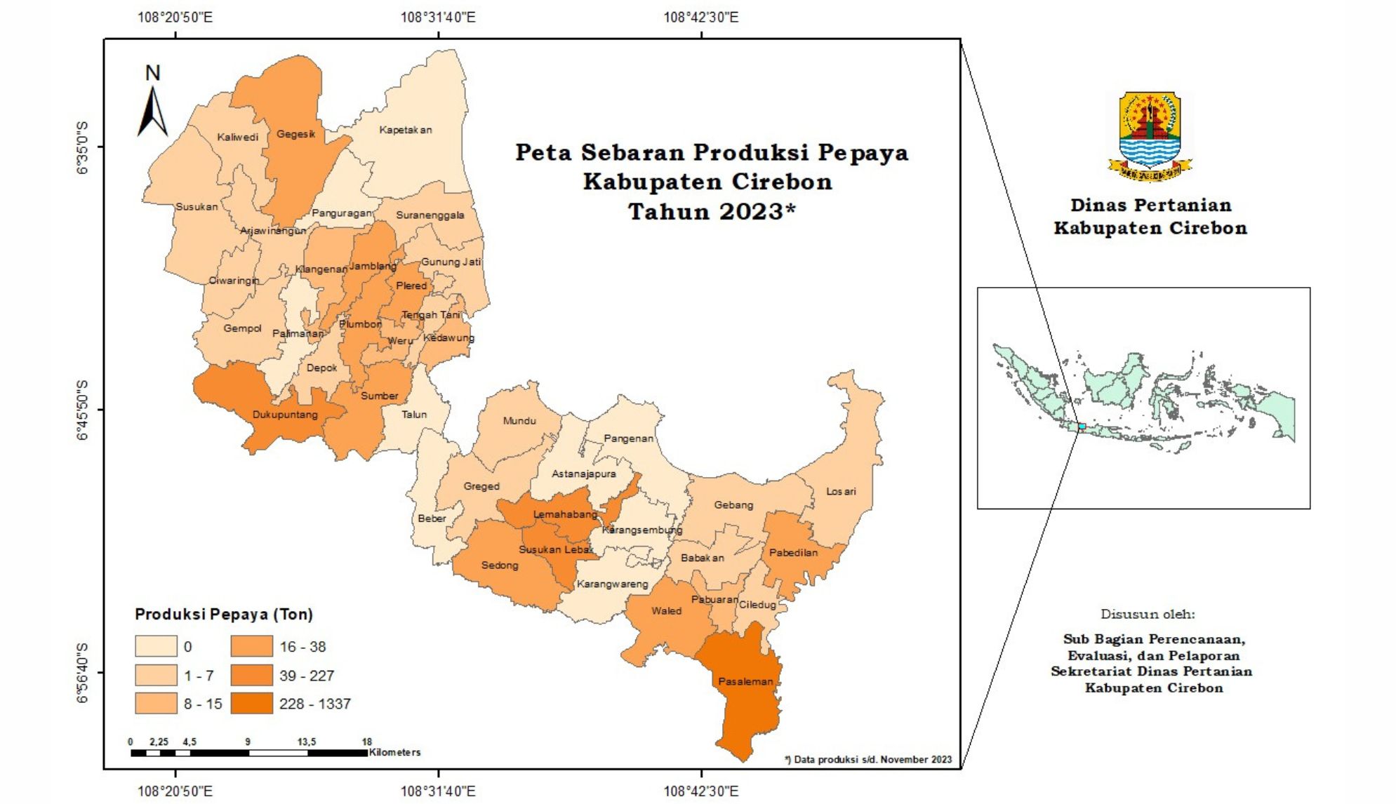 Peta Sebaran Produksi Pepaya