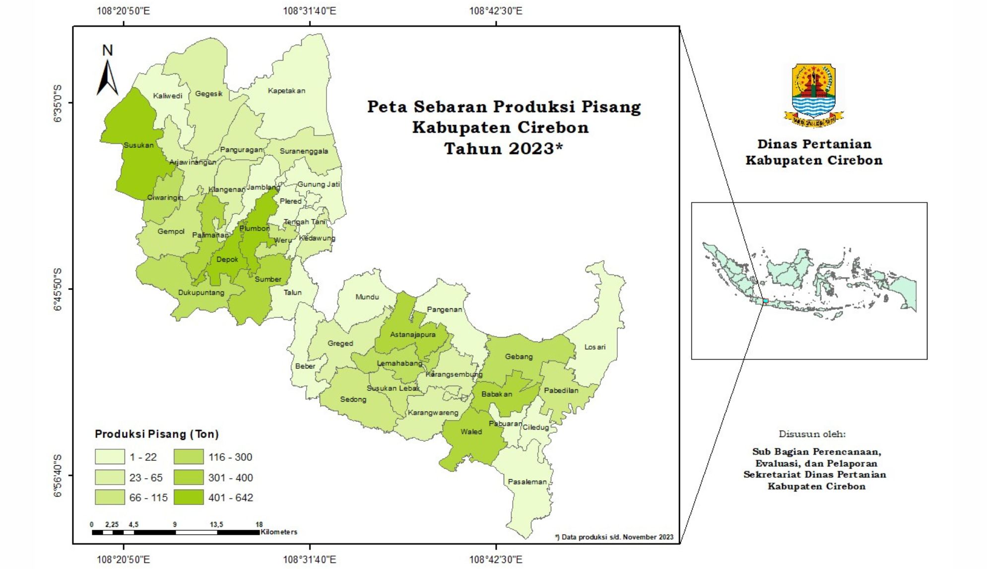 Peta Sebaran Produksi Pisang