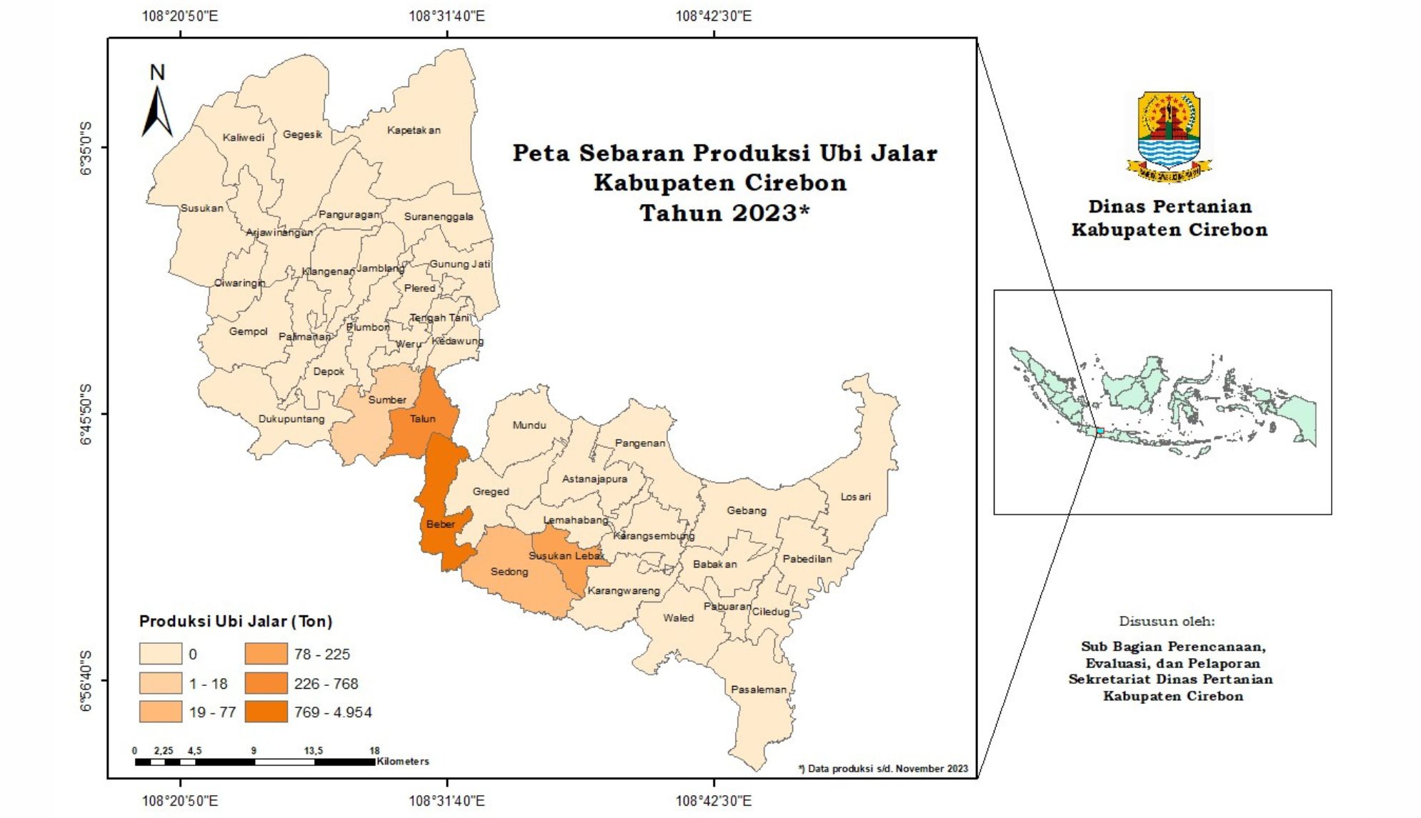 Peta Sebaran Produksi Ubi Jalar