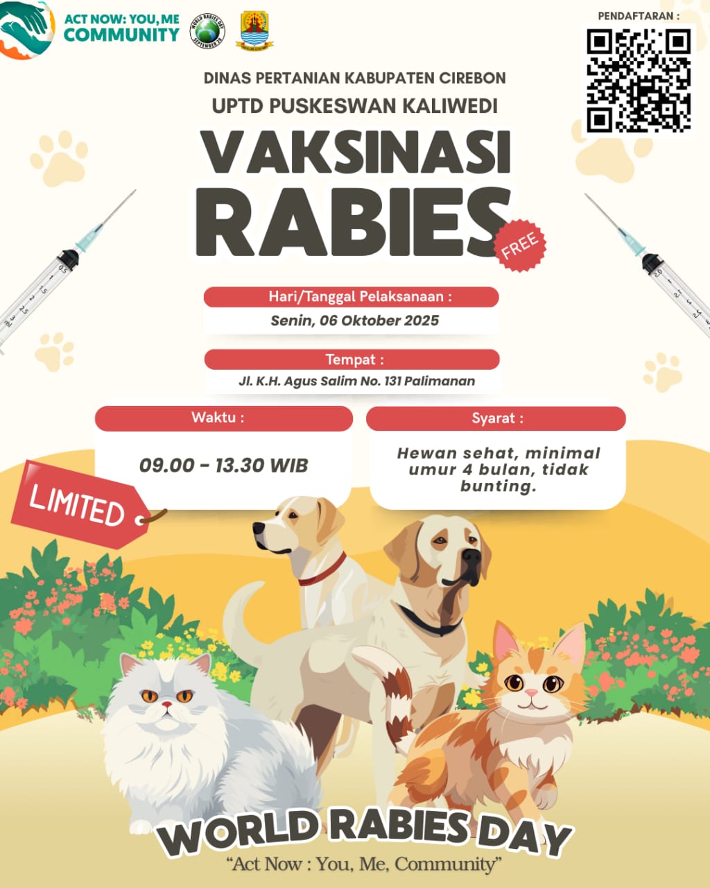 VAKSINASI RABIES UPT PUSKESWAN KALIWEDI