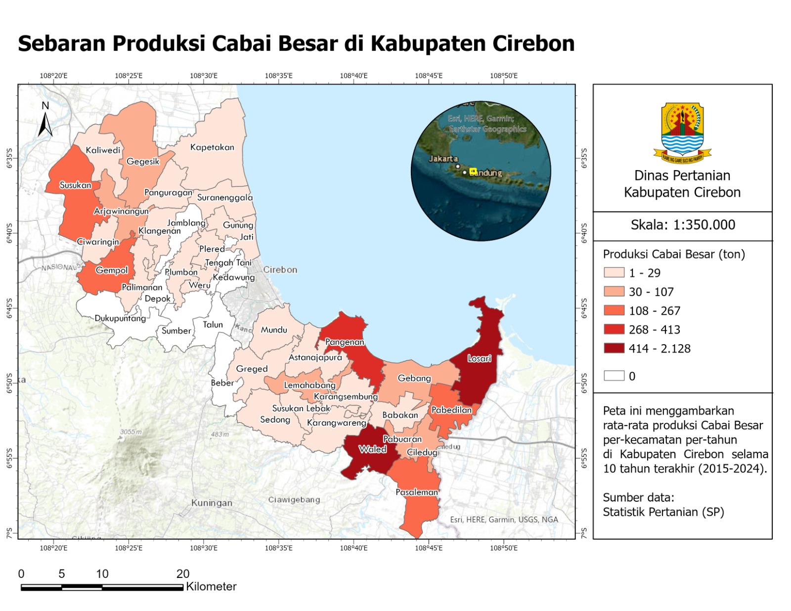 PETA SEBARAN PRODUKSI CABAI BESAR DI KAB CIREBON