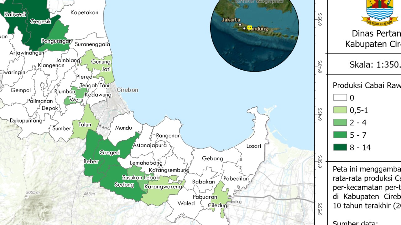 PETA SEBARAN PRODUKSI CABAI RAWIT DI KAB CIREBON