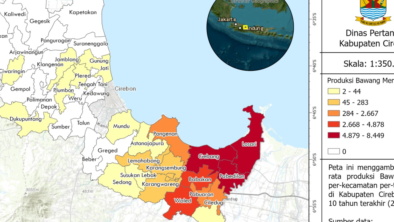 PETA SEBARAN PRODUKSI BAWANG MERAH DI KAB CIREBON